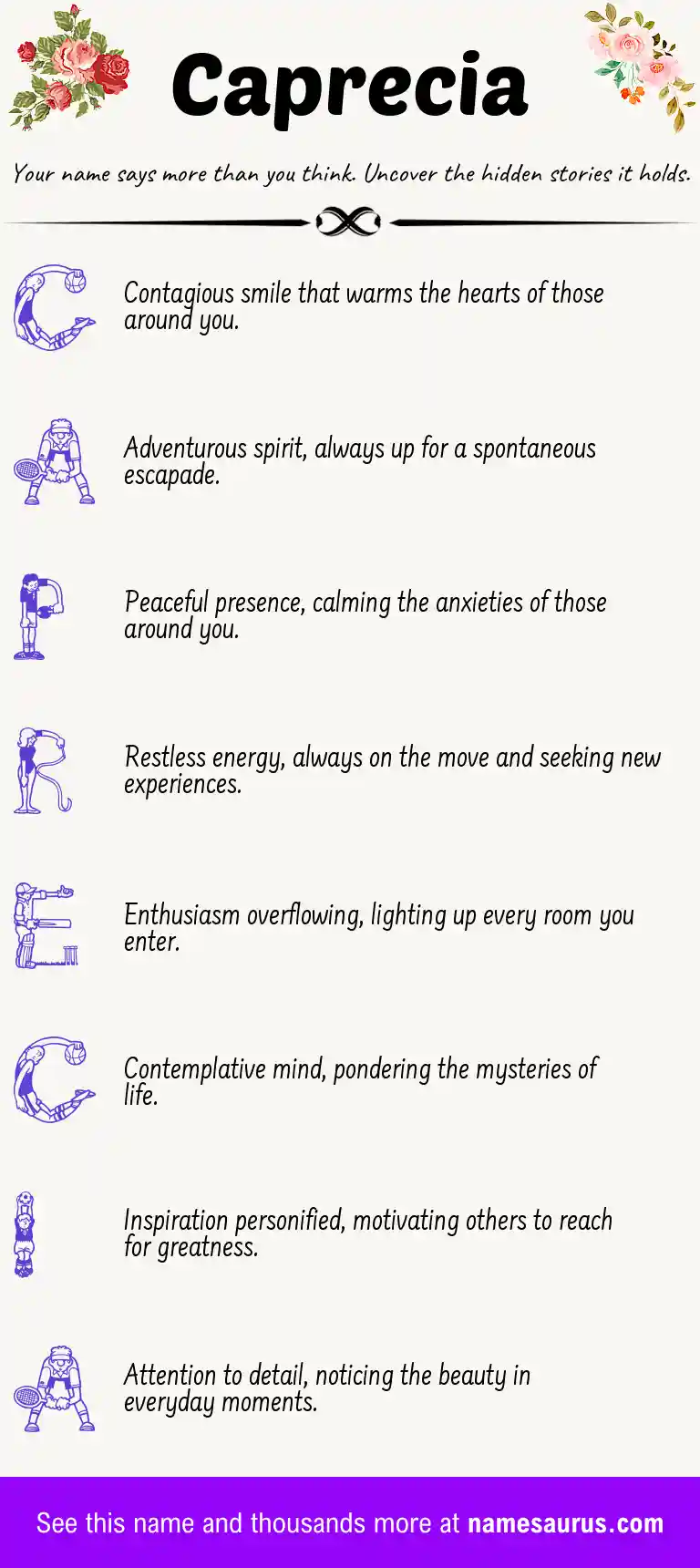 Acrostic poem about Caprecia.