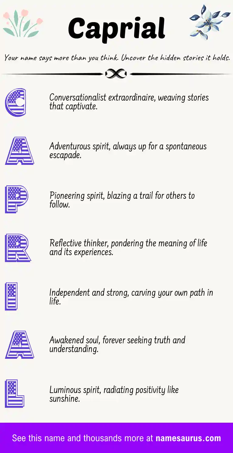 Acrostic poem about Caprial.