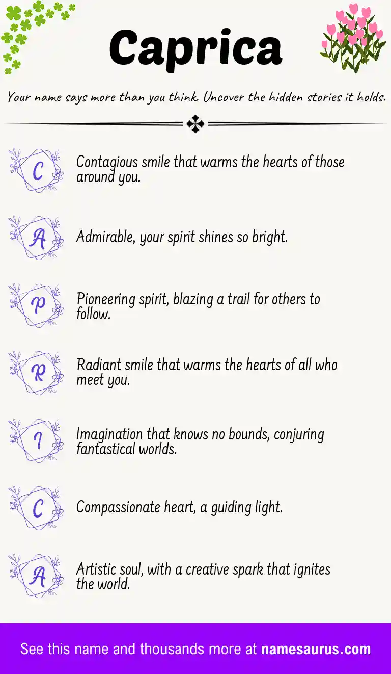 Acrostic poem about Caprica.