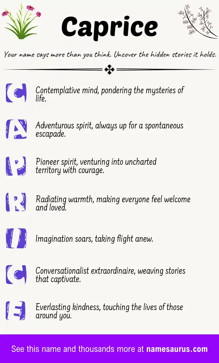 Acrostic poem about Caprice.