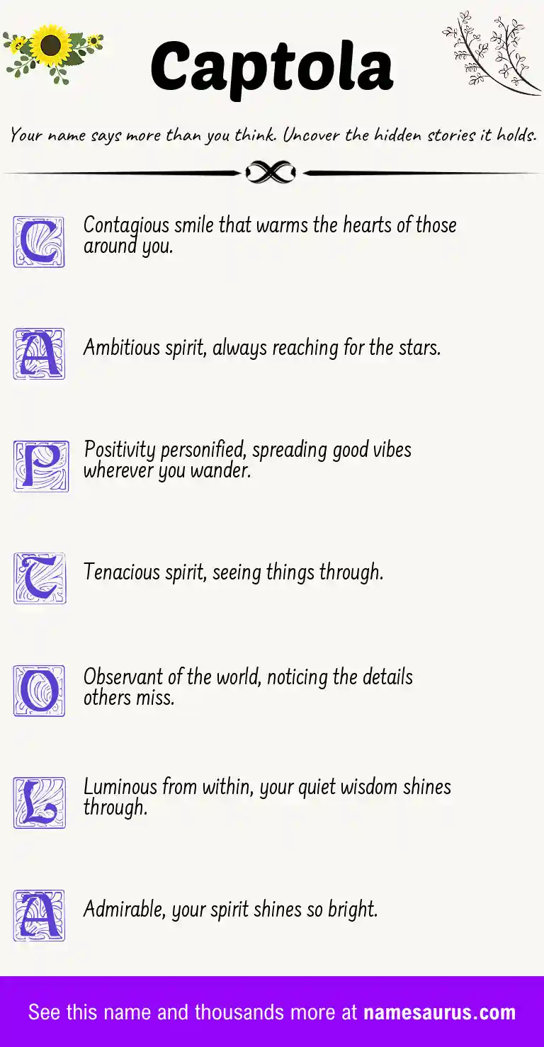 Acrostic poem about Captola.