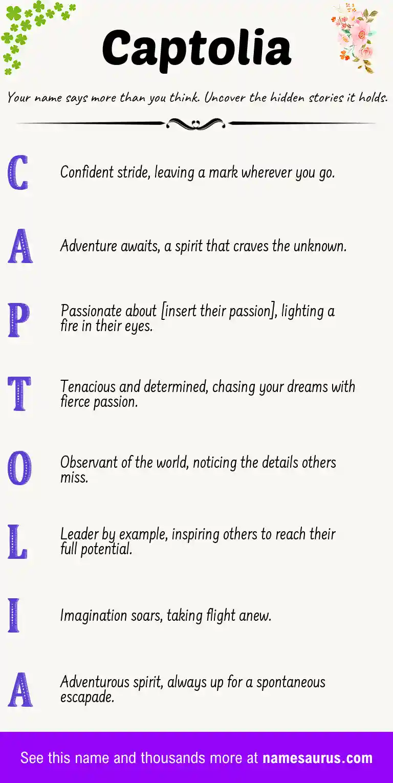 Acrostic poem about Captolia.