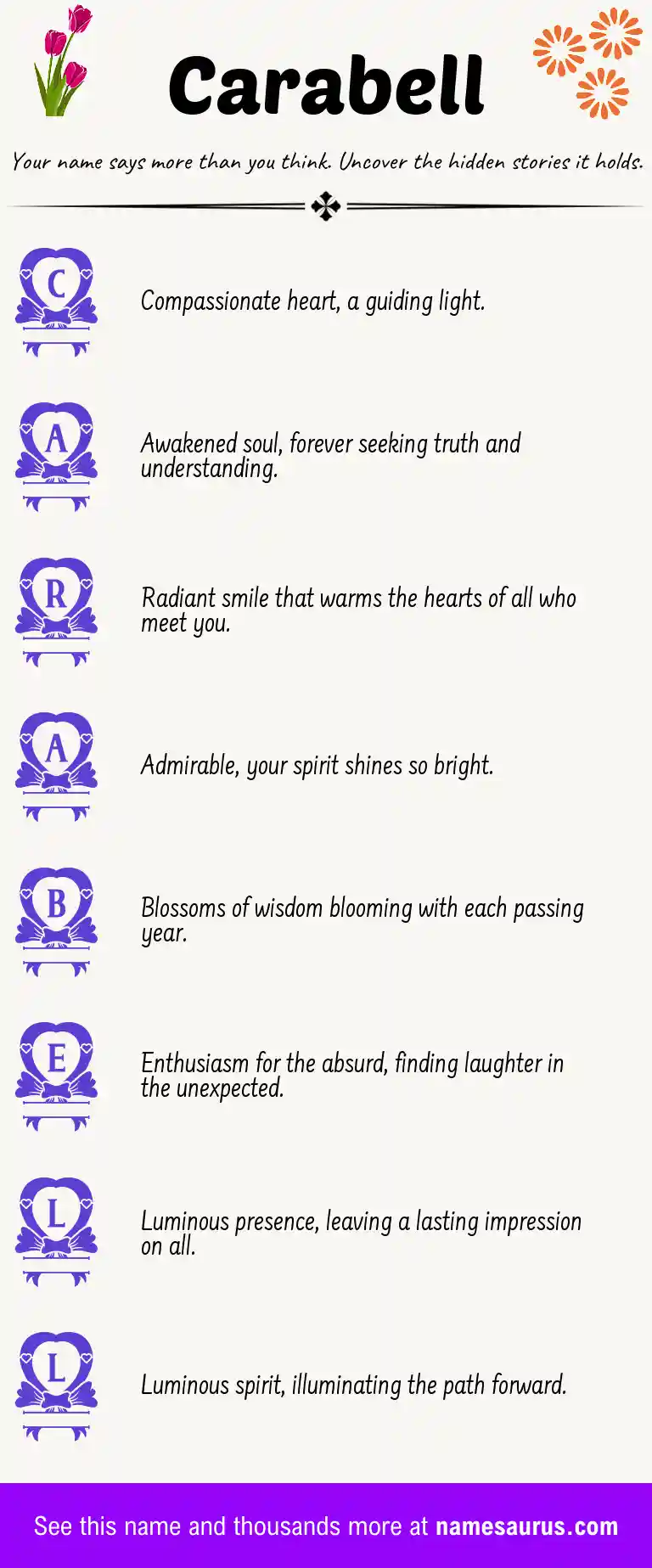 Acrostic poem about Carabell.