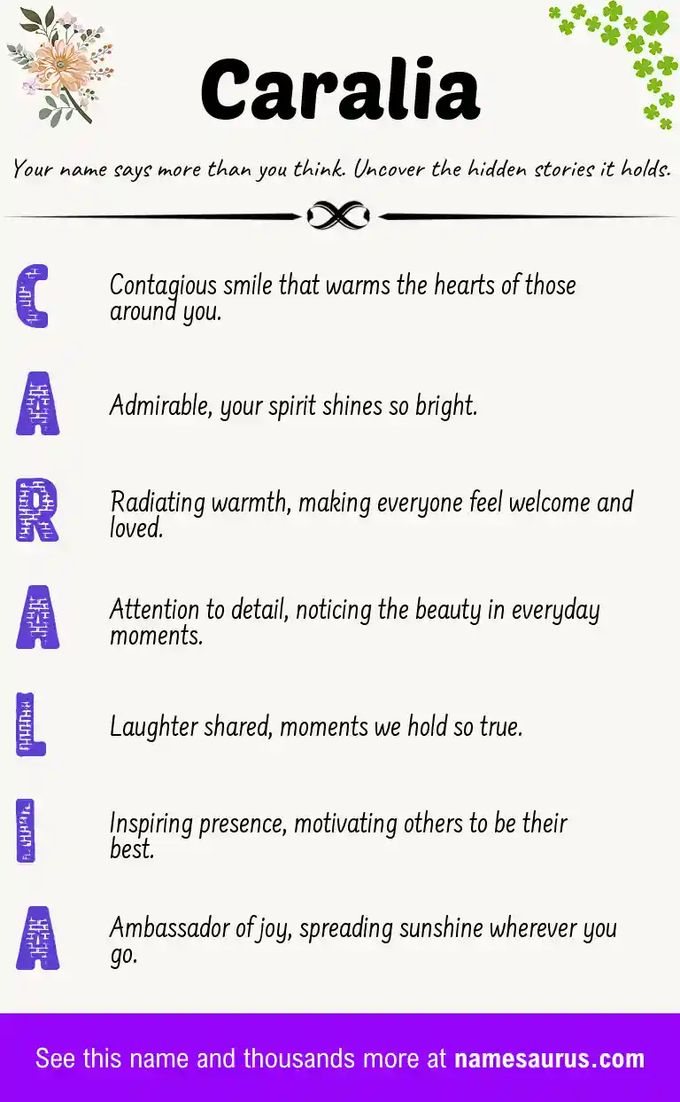 Acrostic poem about Caralia.