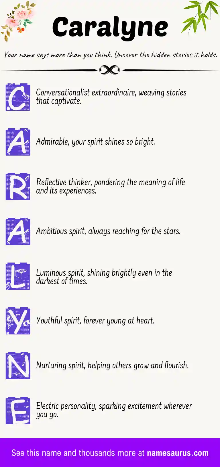 Acrostic poem about Caralyne.