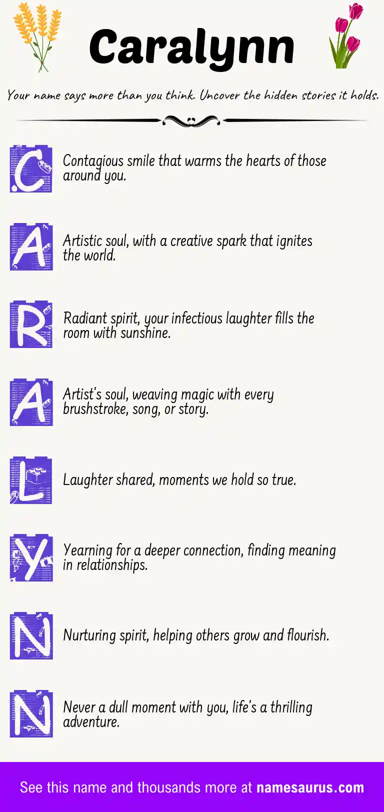 Acrostic poem about Caralynn.