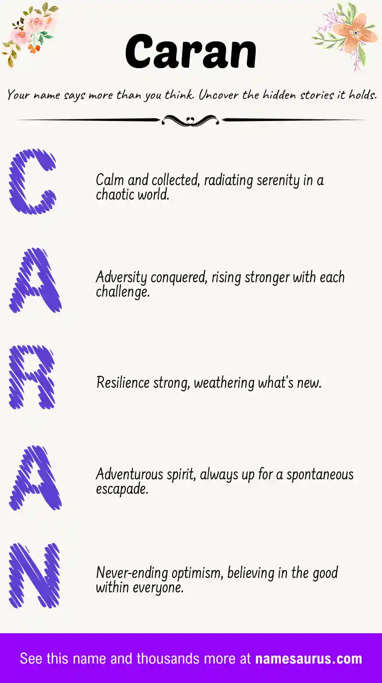 Acrostic poem about Caran.