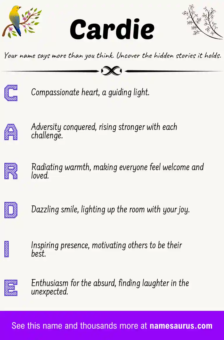 Acrostic poem about Cardie.