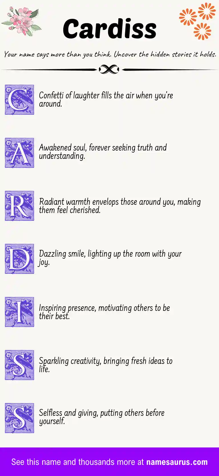 Acrostic poem about Cardiss.