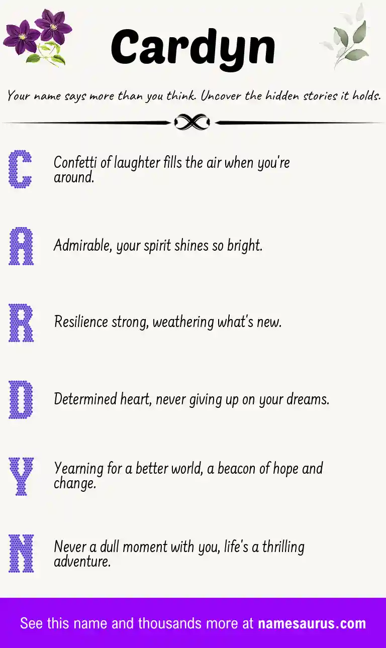Acrostic poem about Cardyn.