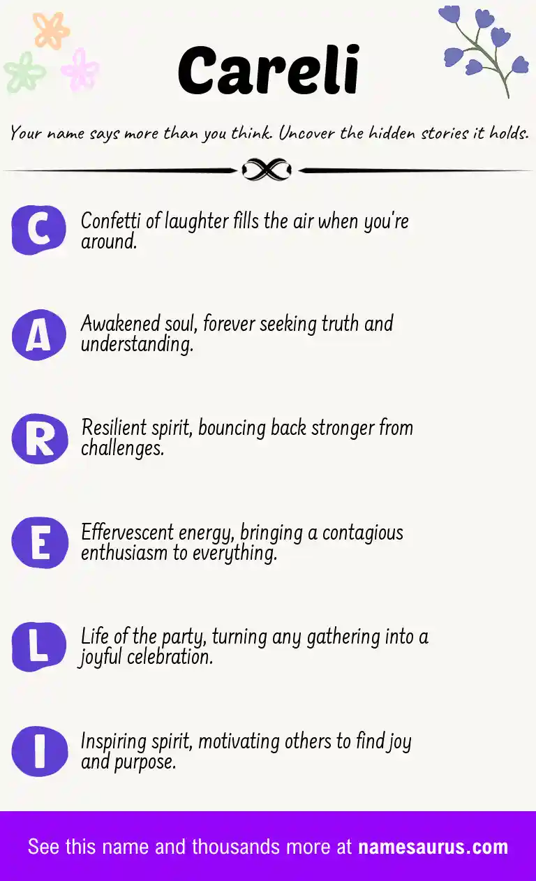 Acrostic poem about Careli.
