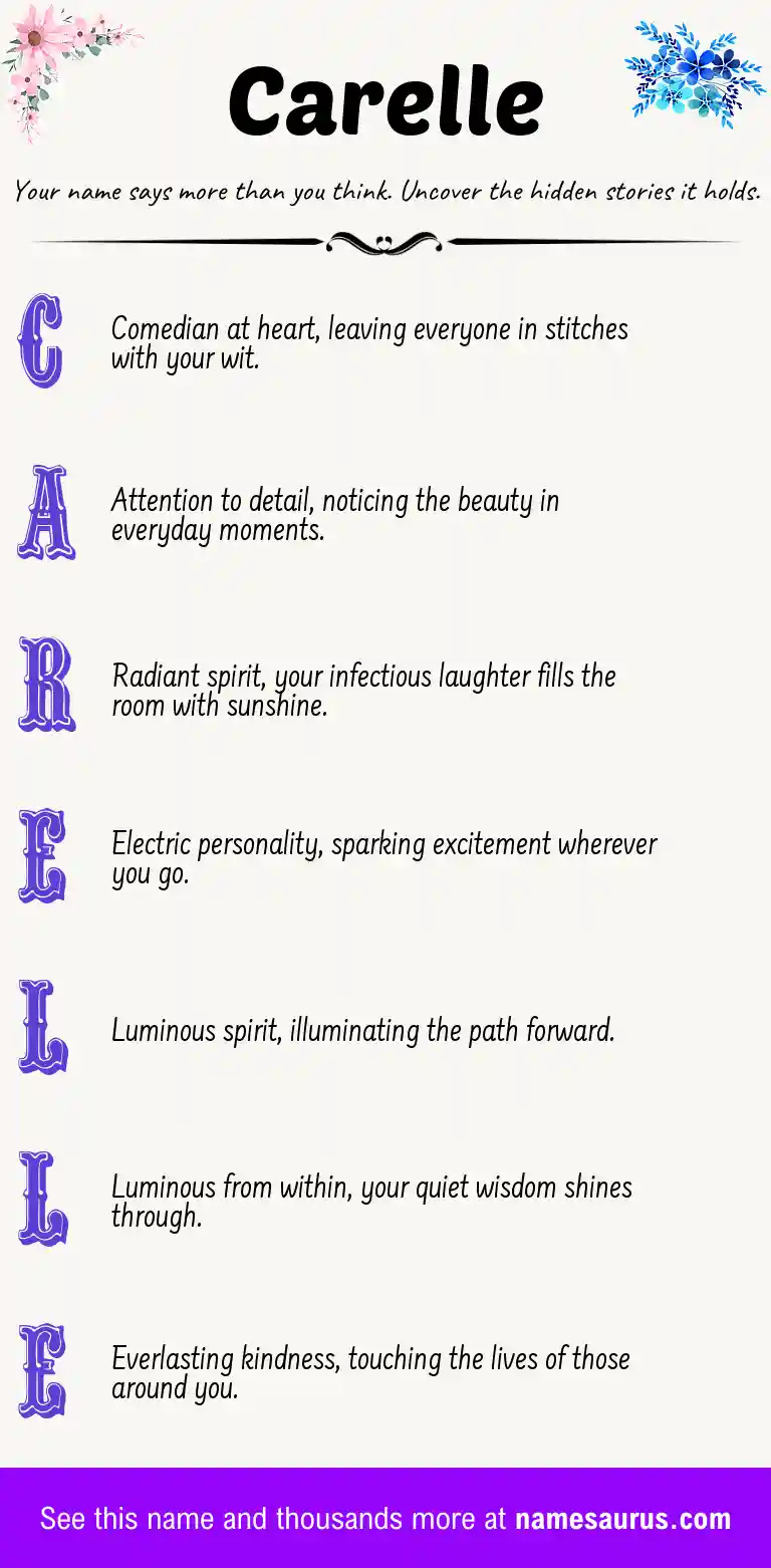 Acrostic poem about Carelle.