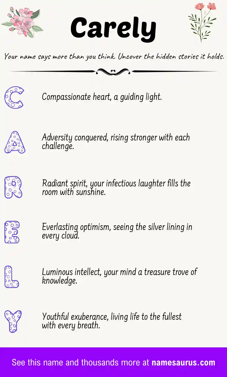 Acrostic poem about Carely.