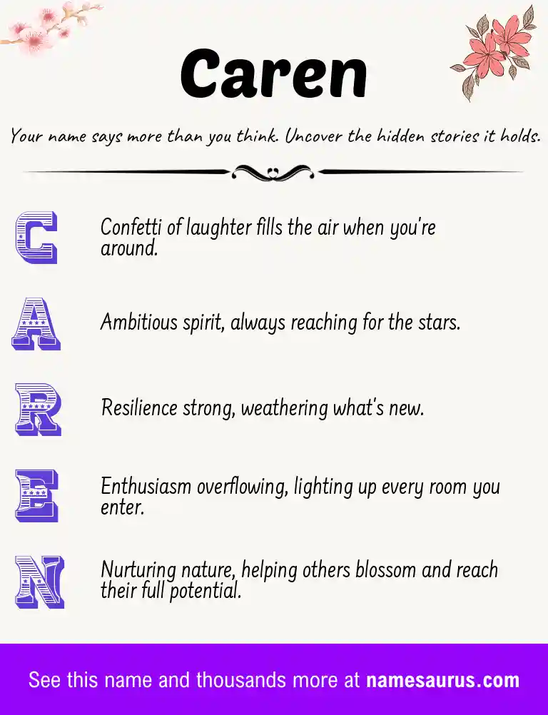 Acrostic poem about Caren.