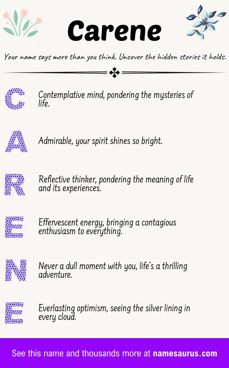 Acrostic poem about Carene.