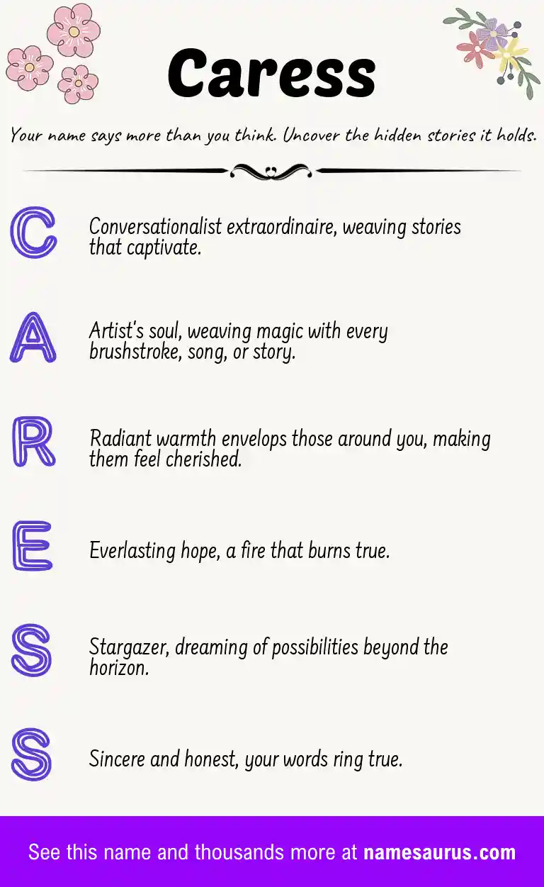 Acrostic poem about Caress.