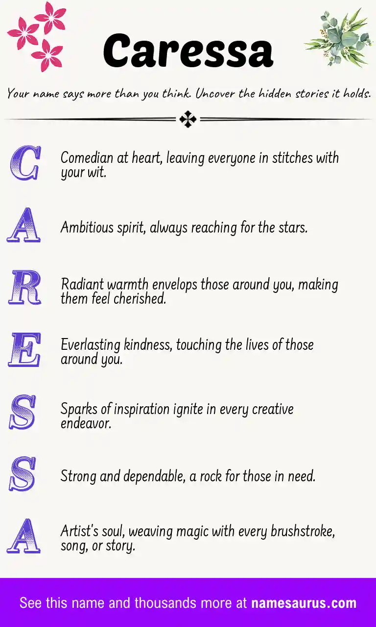 Acrostic poem about Caressa.