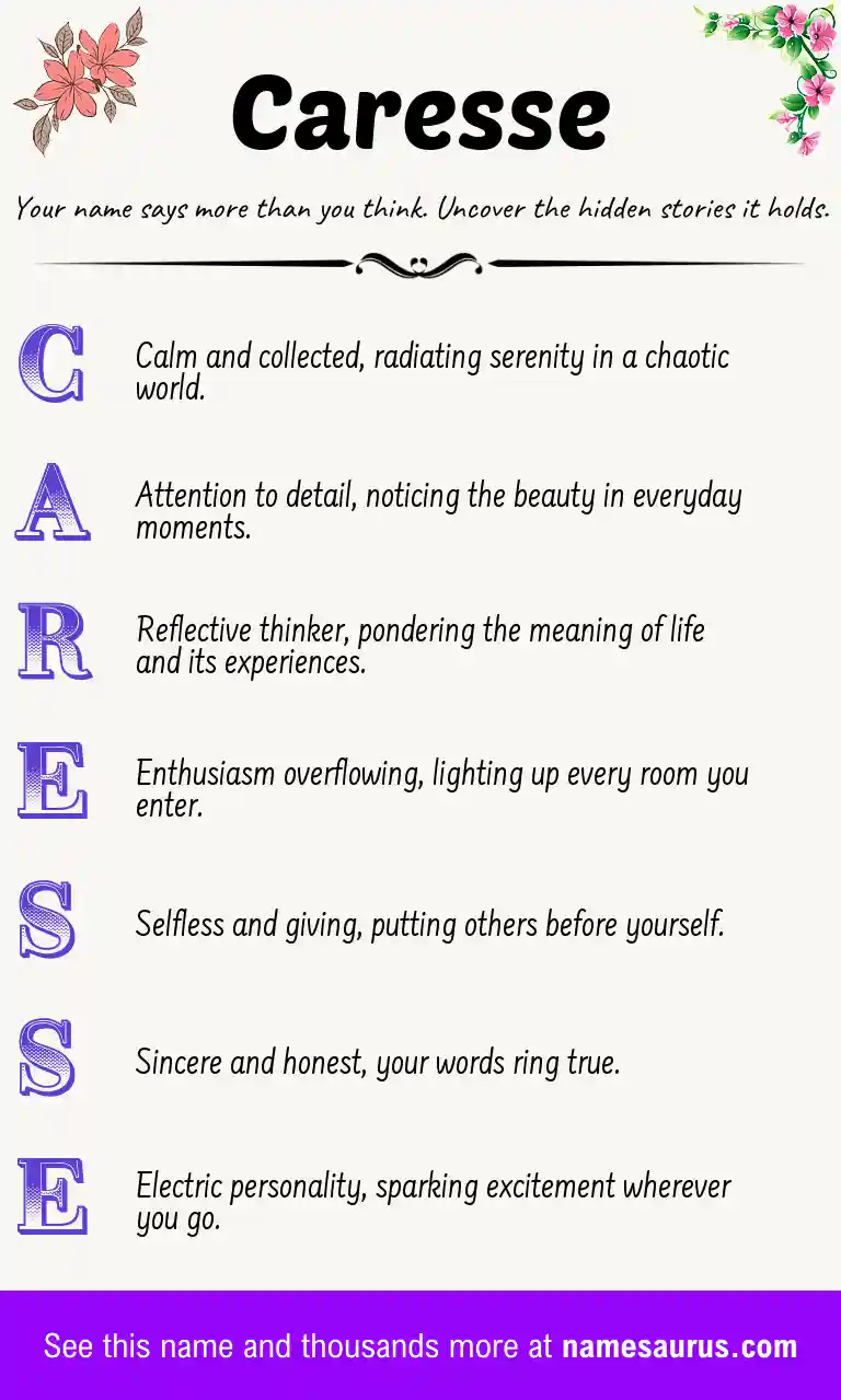 Acrostic poem about Caresse.