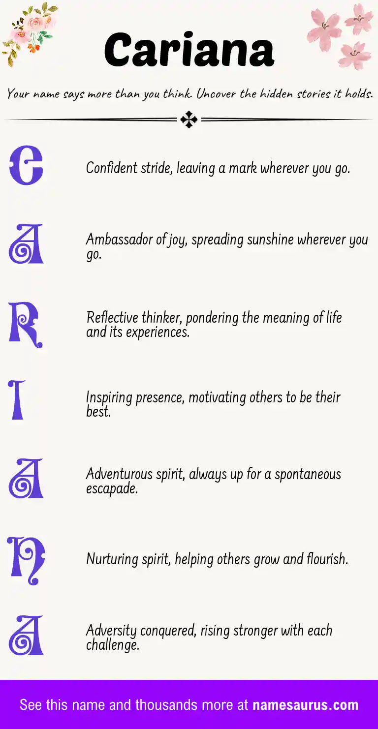 Acrostic poem about Cariana.
