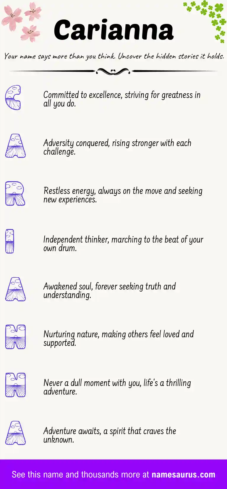 Acrostic poem about Carianna.