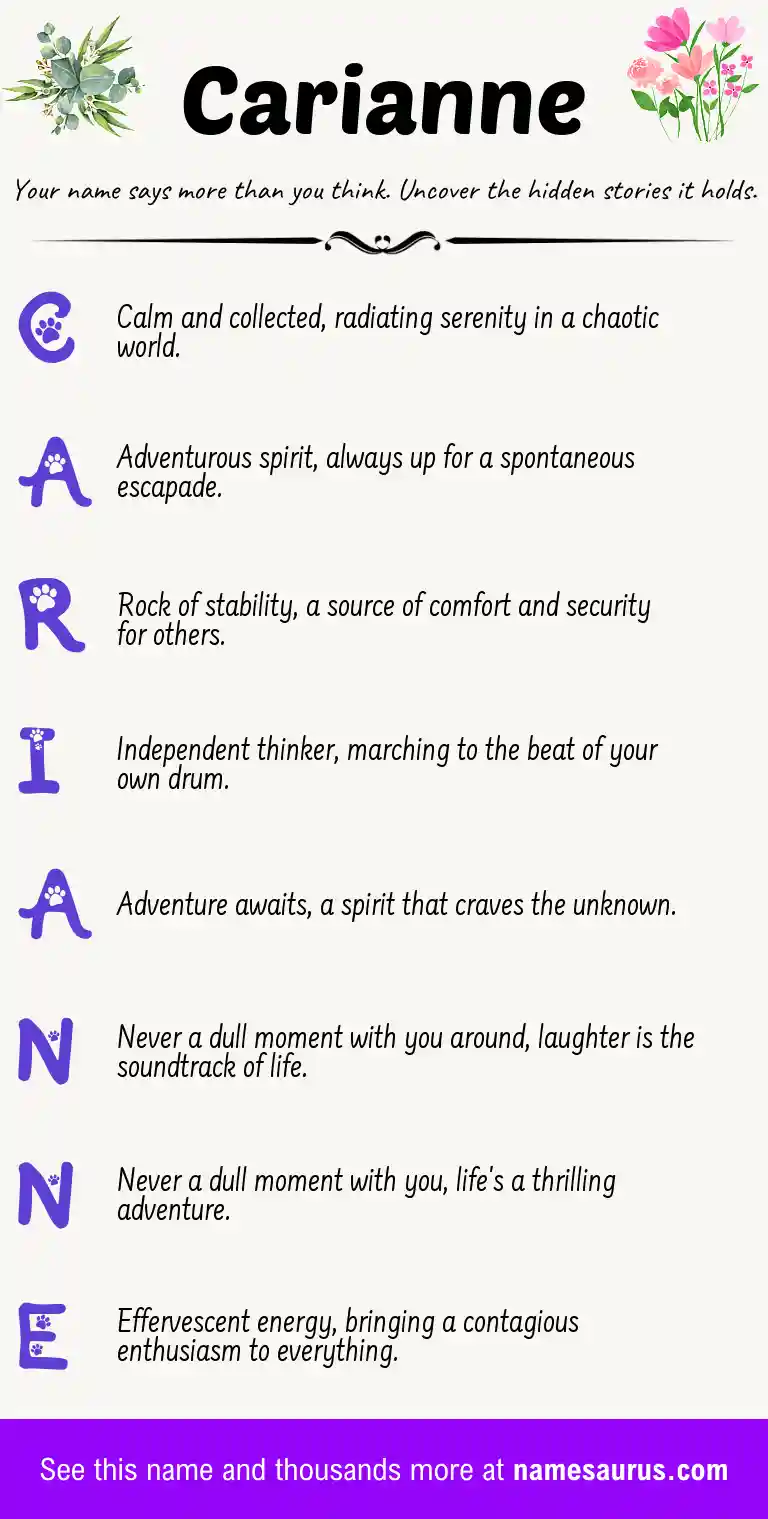 Acrostic poem about Carianne.