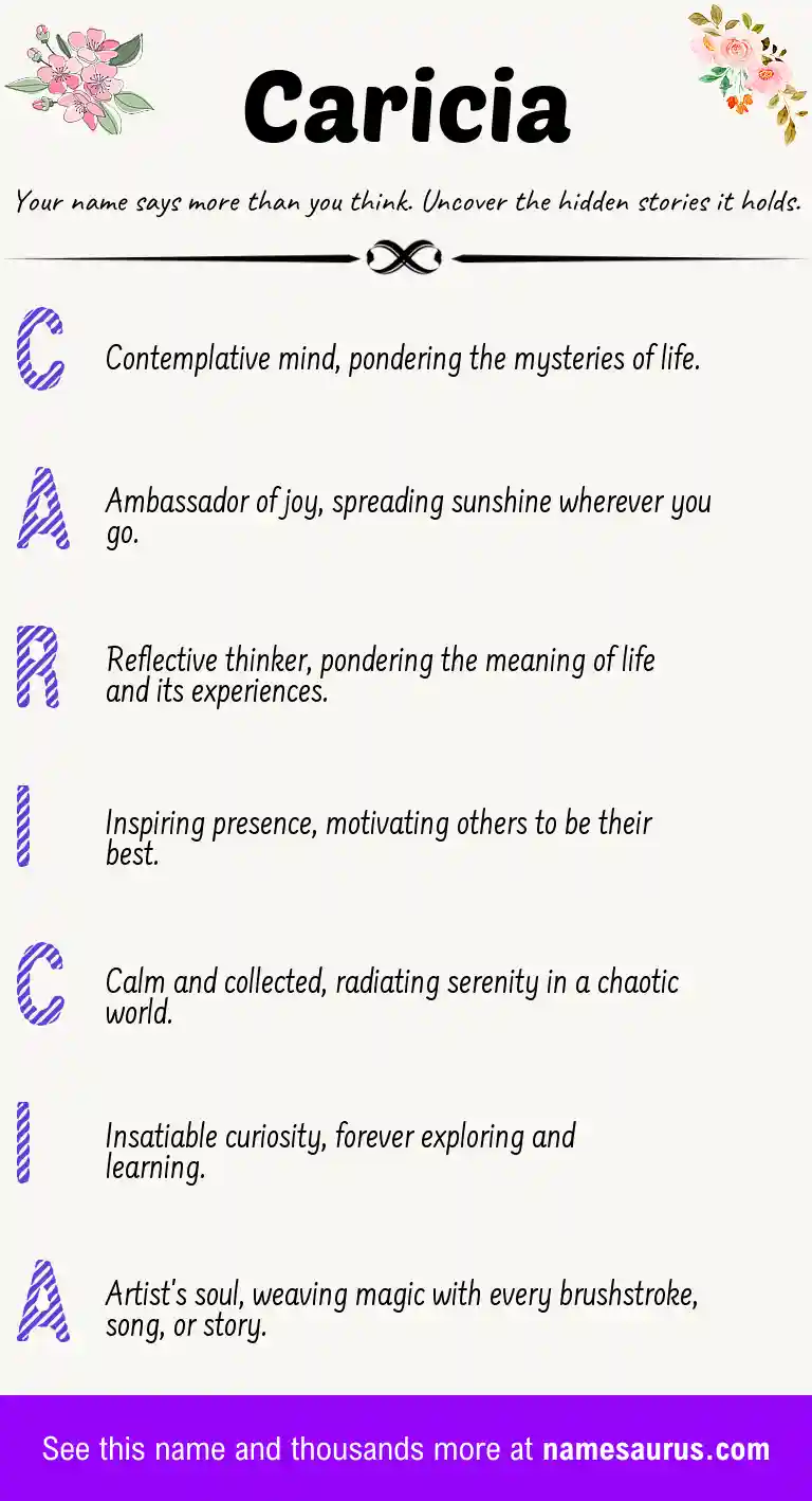Acrostic poem about Caricia.