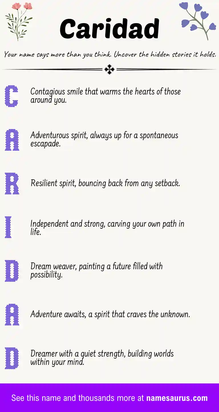 Acrostic poem about Caridad.
