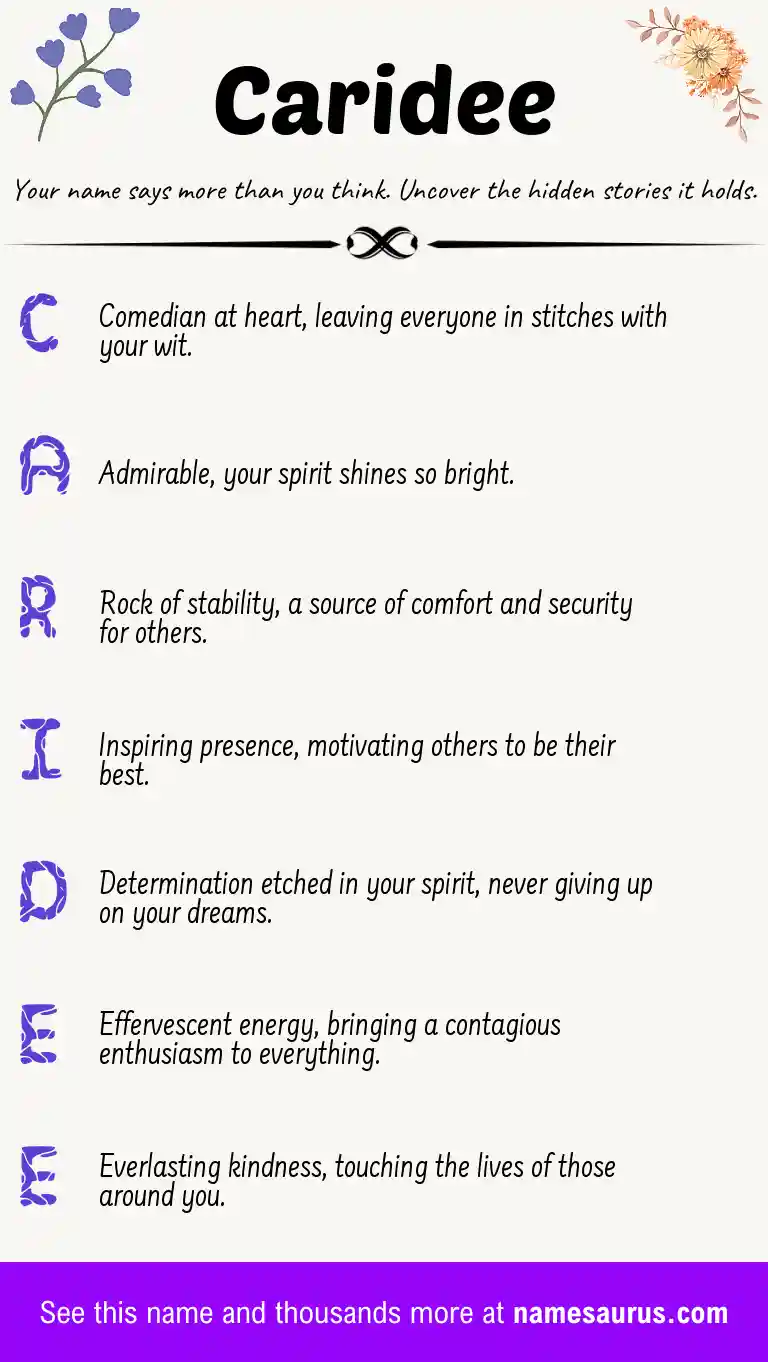 Acrostic poem about Caridee.