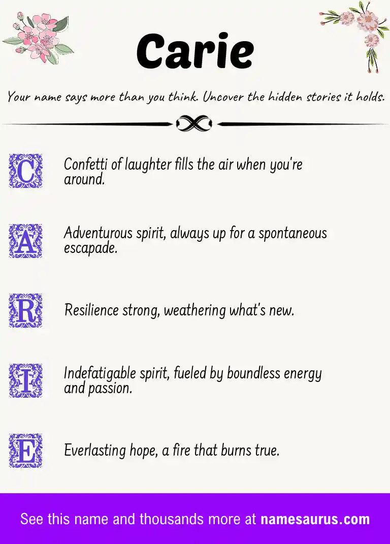 Acrostic poem about Carie.