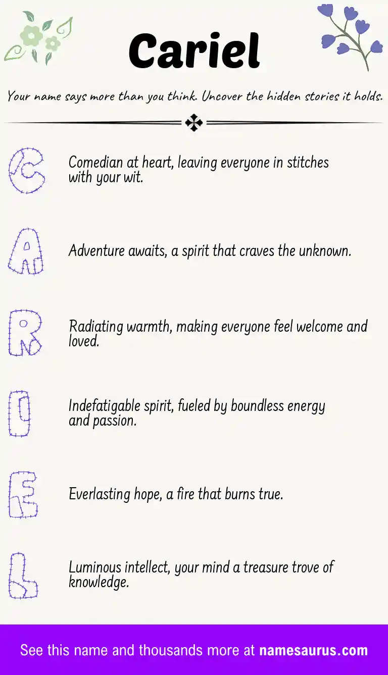 Acrostic poem about Cariel.