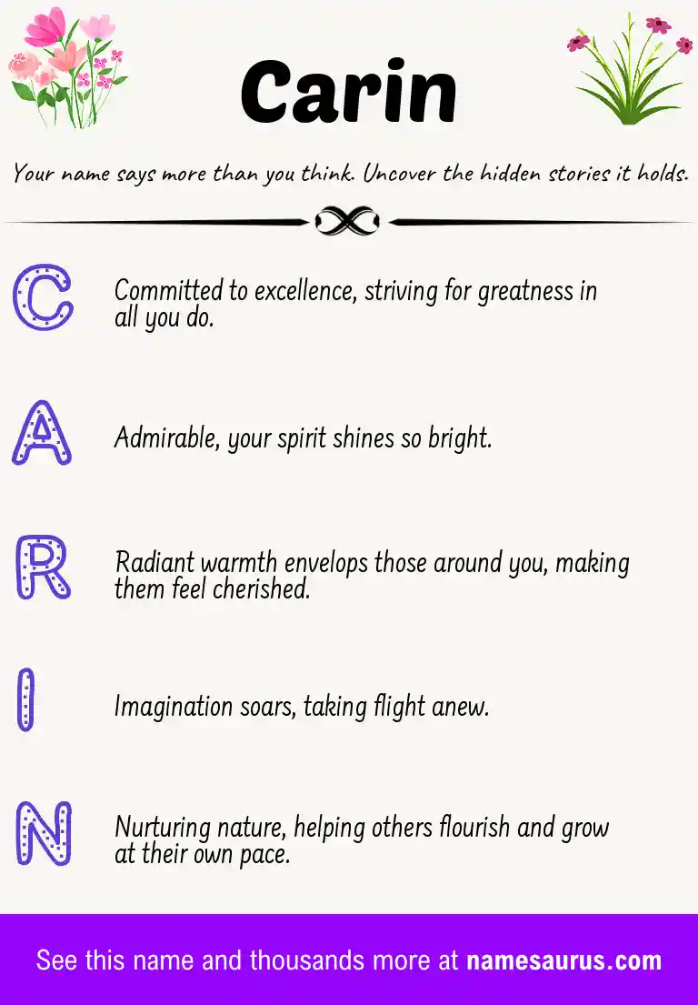 Acrostic poem about Carin.