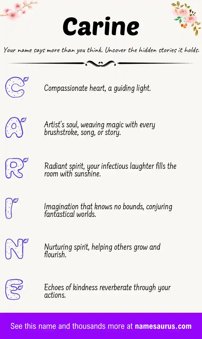 Acrostic poem about Carine.