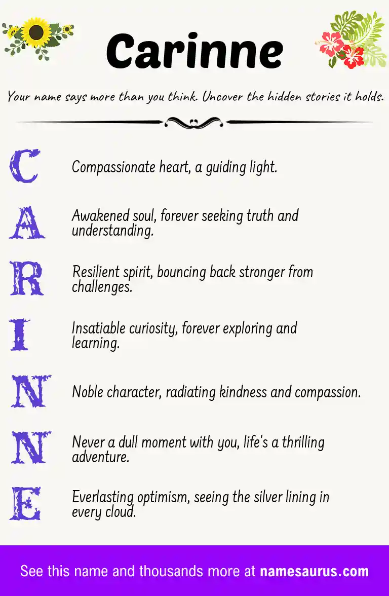 Acrostic poem about Carinne.