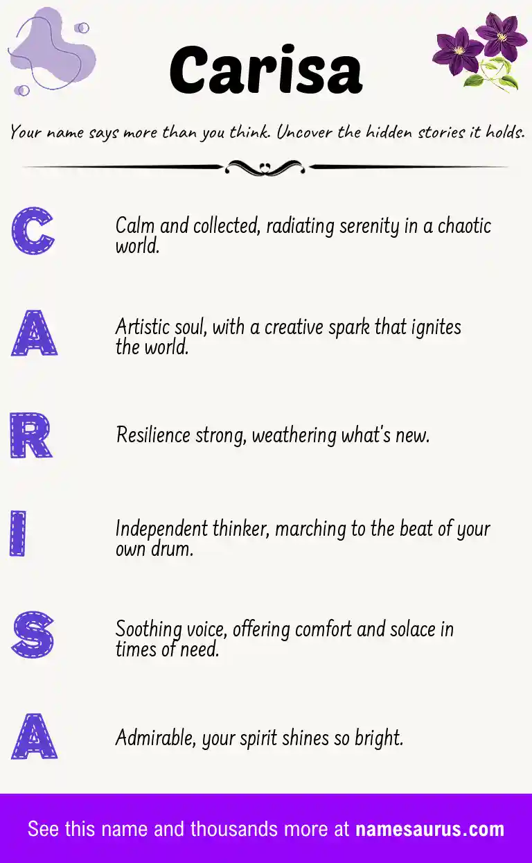 Acrostic poem about Carisa.