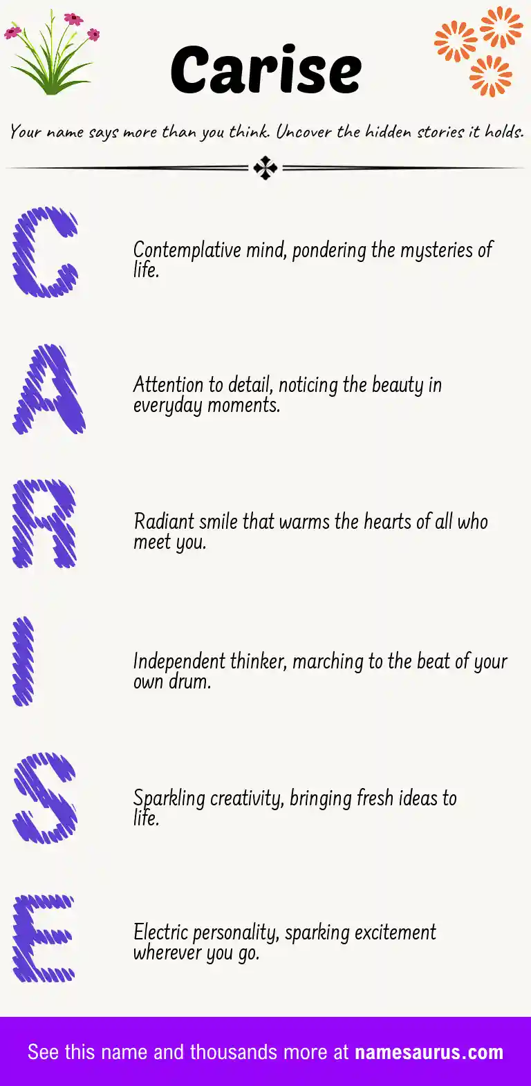 Acrostic poem about Carise.