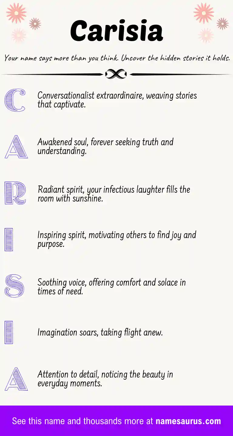 Acrostic poem about Carisia.