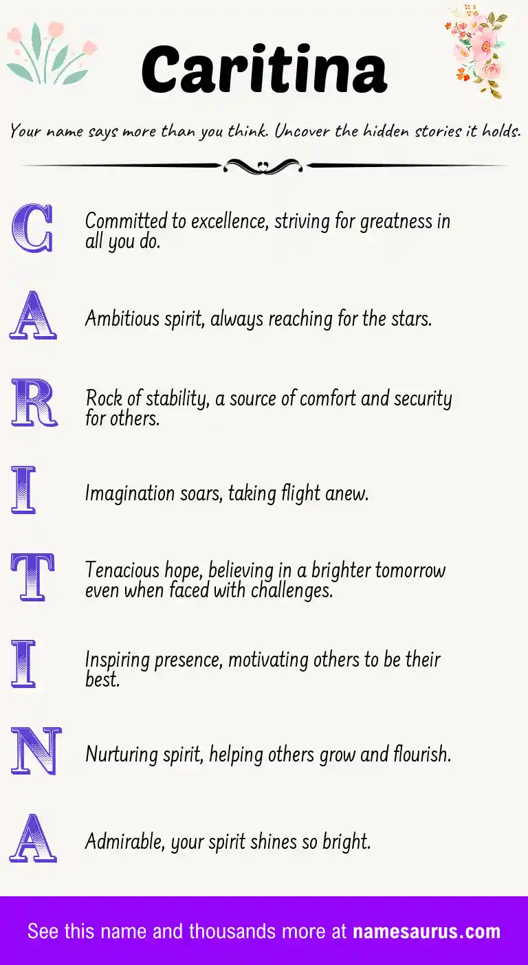 Acrostic poem about Caritina.