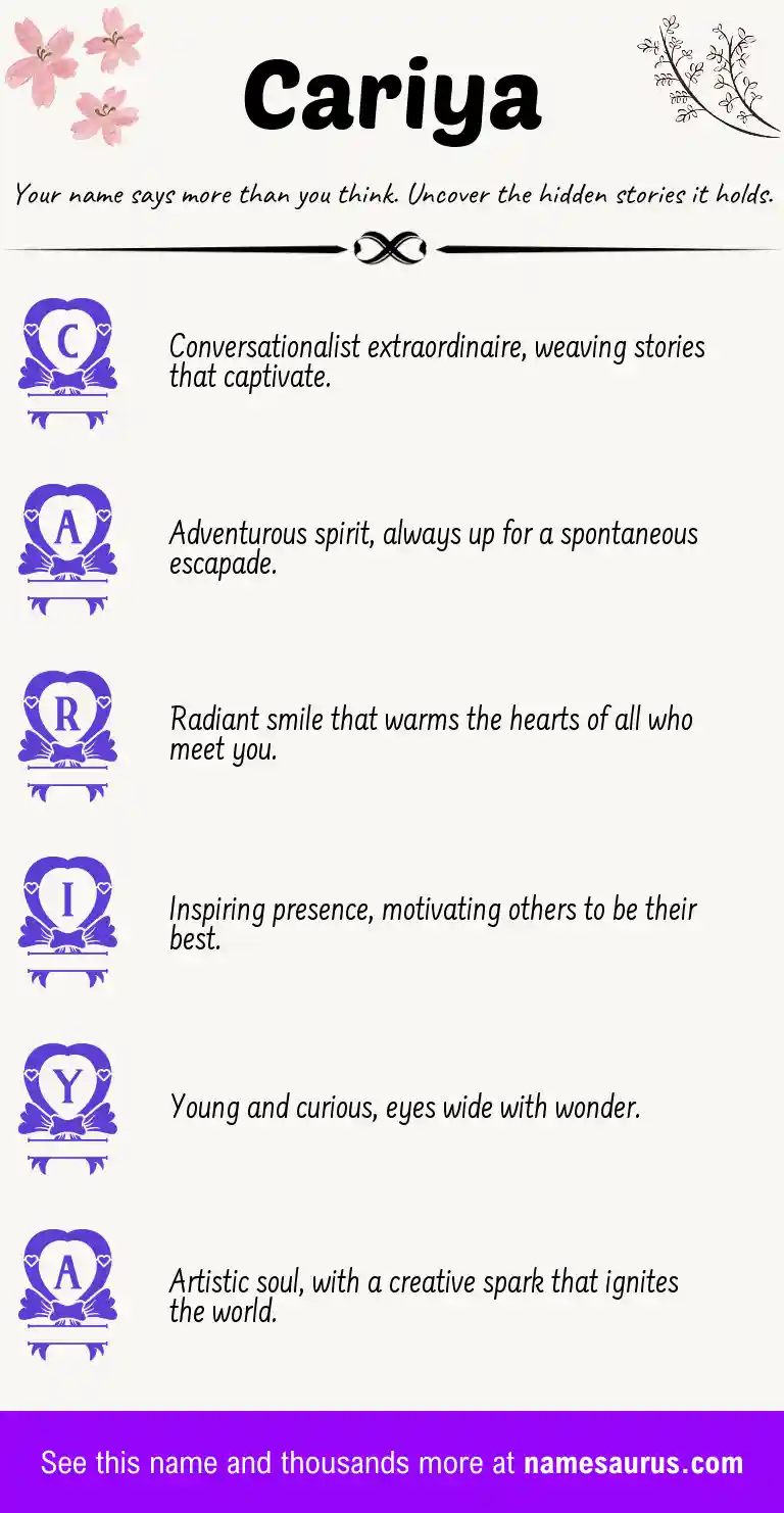 Acrostic poem about Cariya.