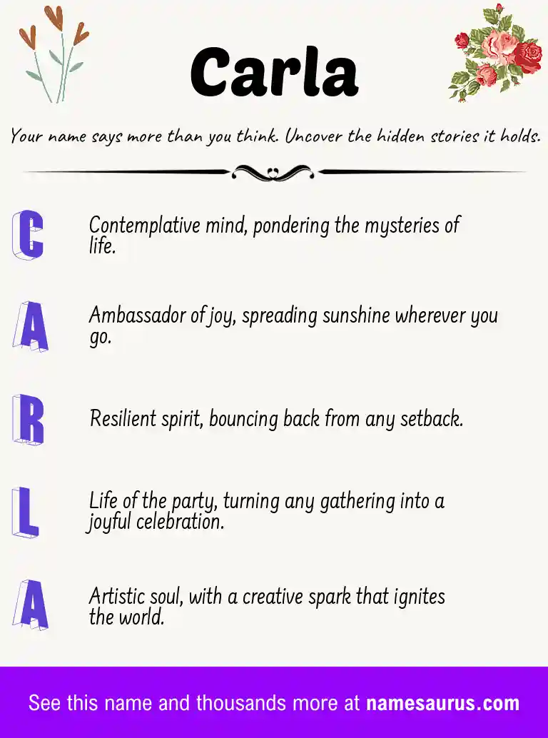 Acrostic poem about Carla.