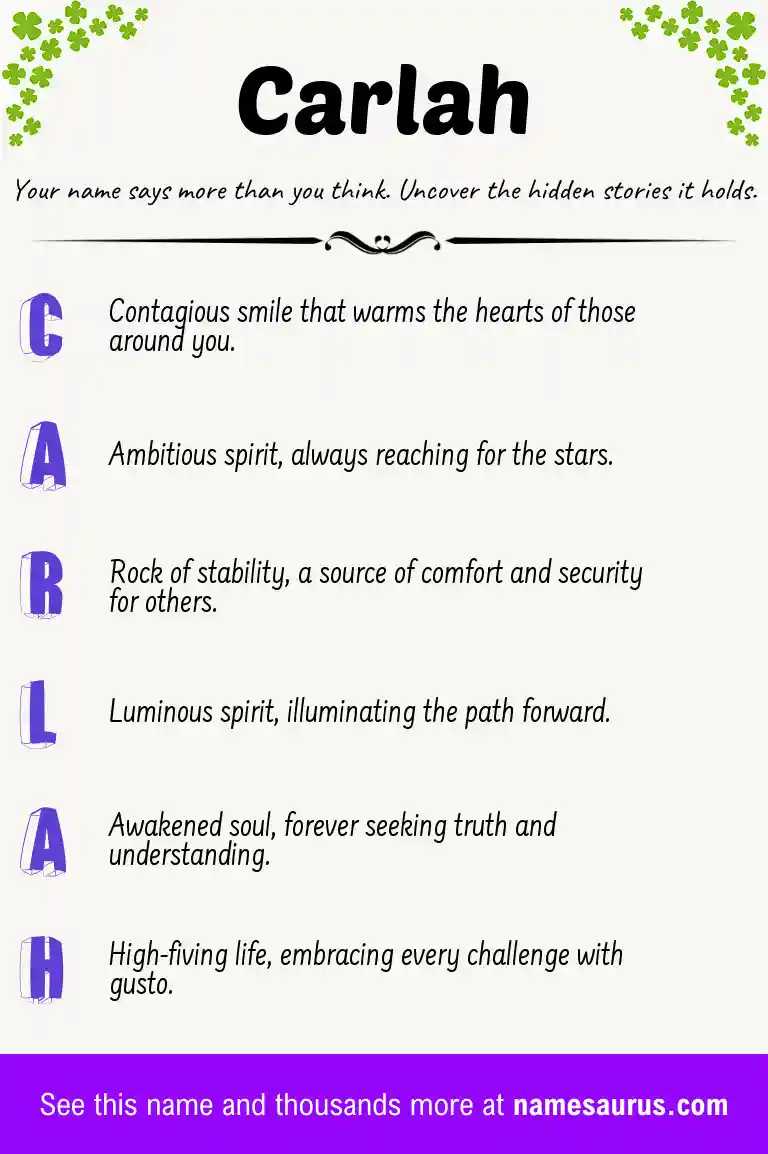 Acrostic poem about Carlah.