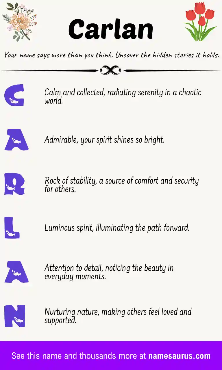 Acrostic poem about Carlan.