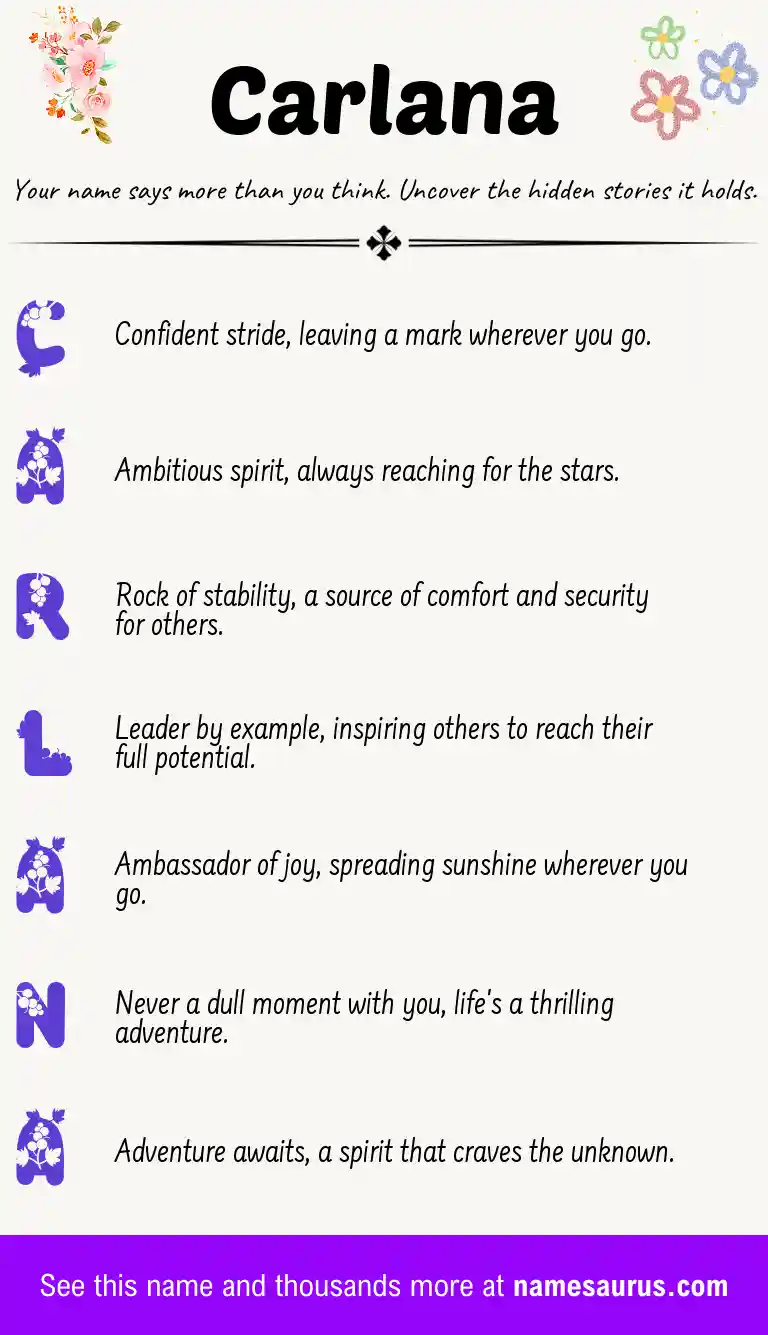 Acrostic poem about Carlana.