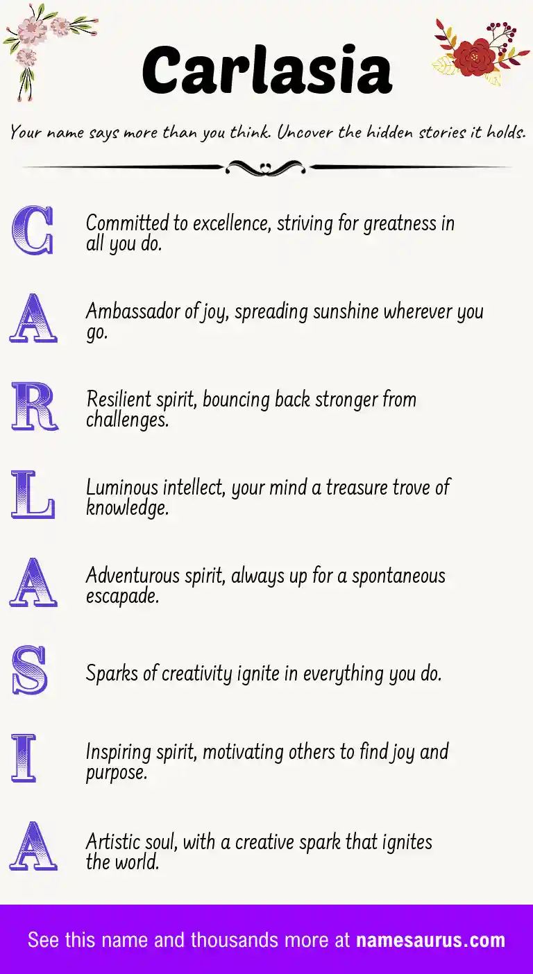 Acrostic poem about Carlasia.