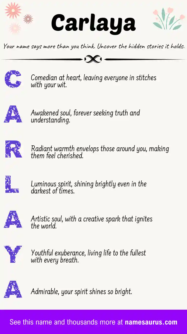 Acrostic poem about Carlaya.
