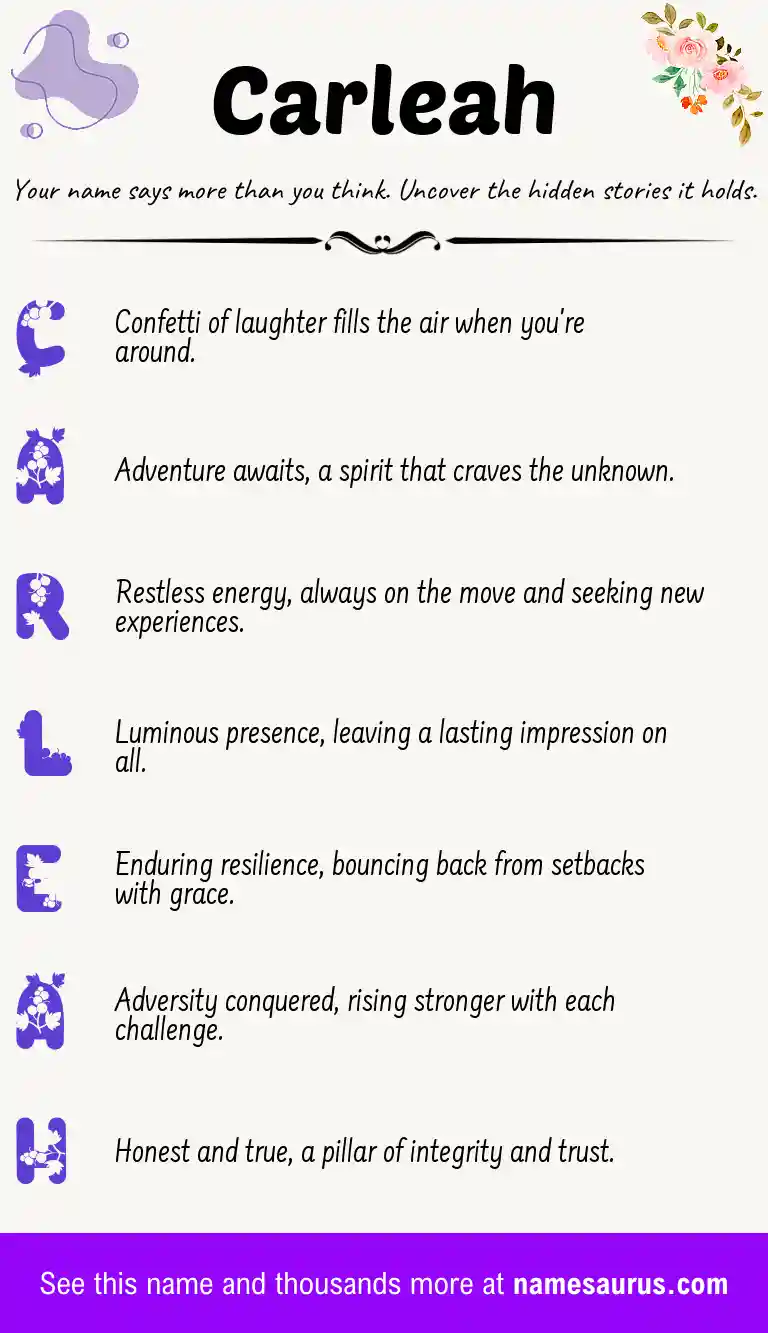 Acrostic poem about Carleah.