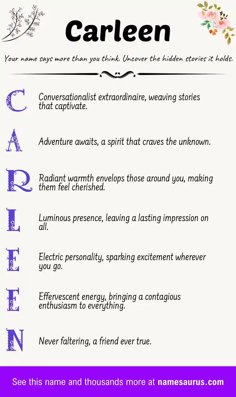 Acrostic poem about Carleen.