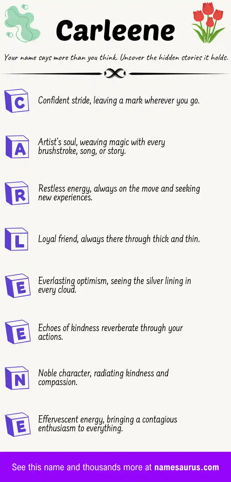 Acrostic poem about Carleene.