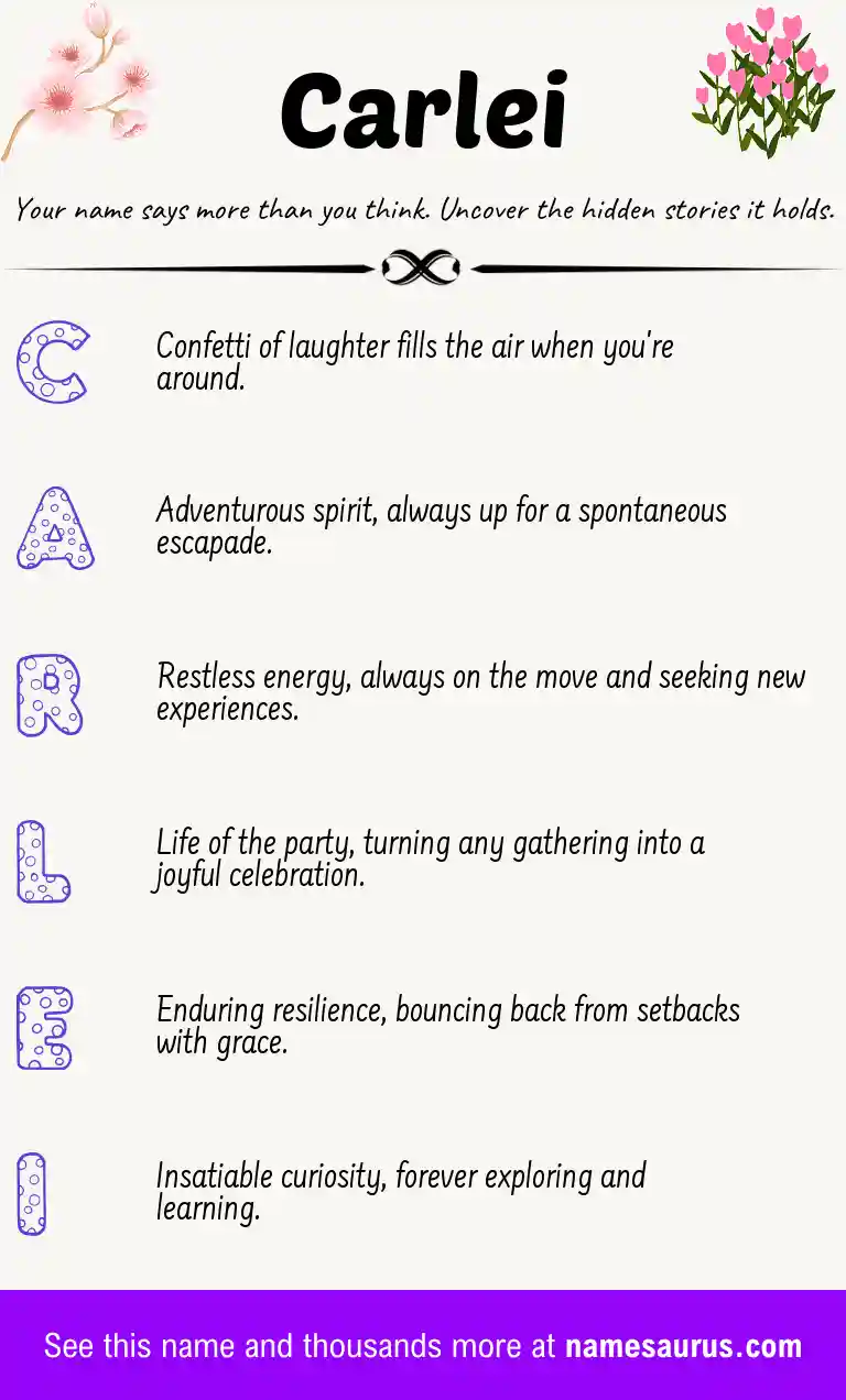 Acrostic poem about Carlei.