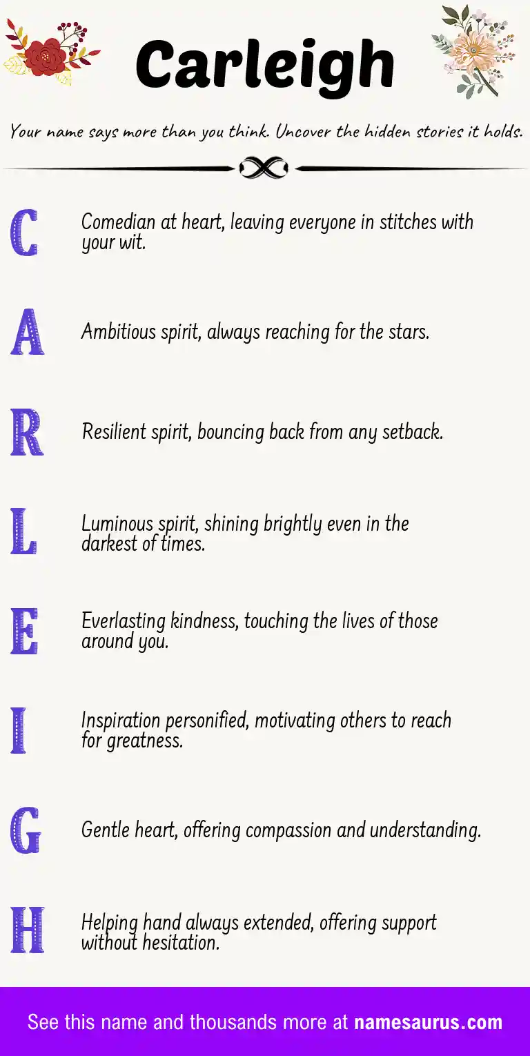 Acrostic poem about Carleigh.