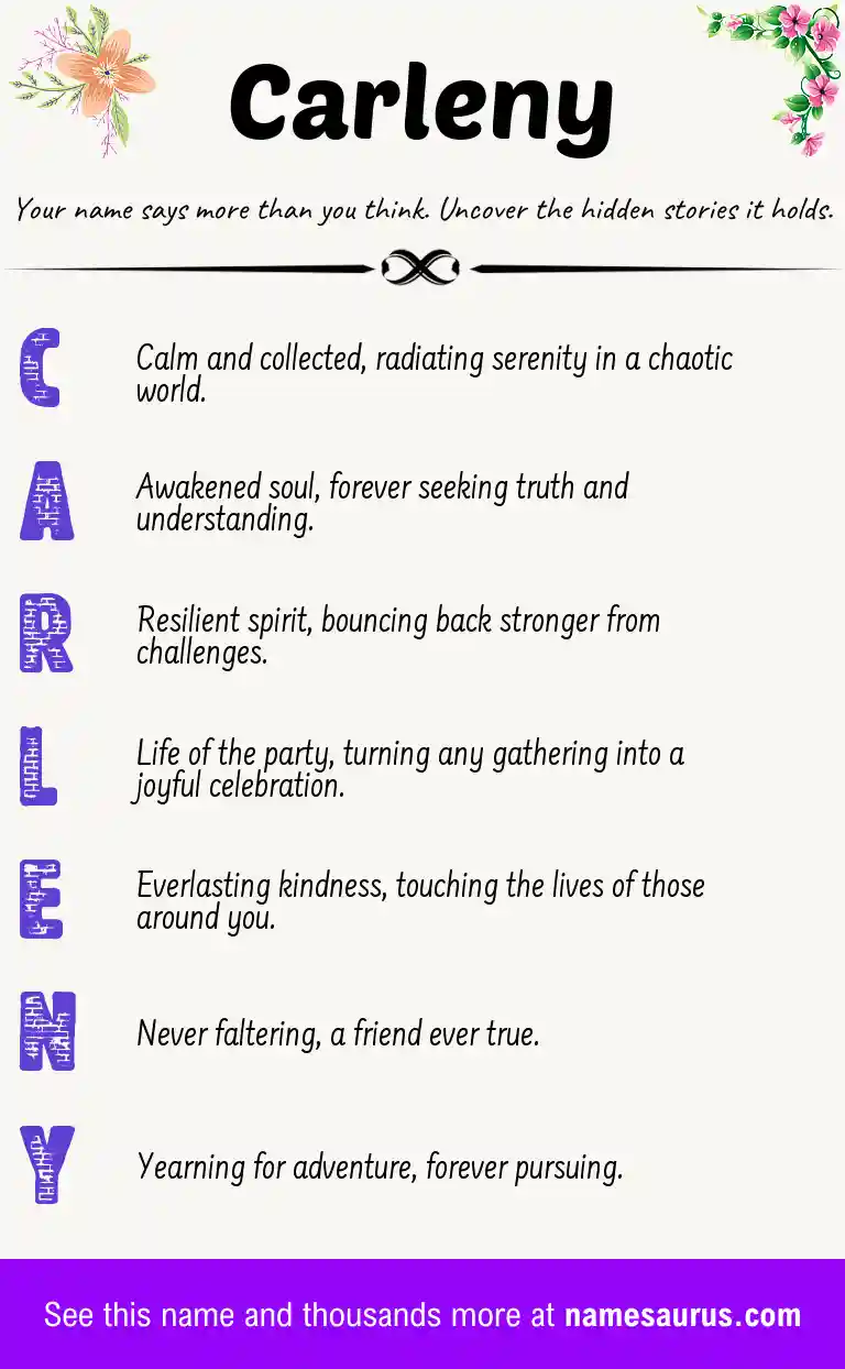 Acrostic poem about Carleny.
